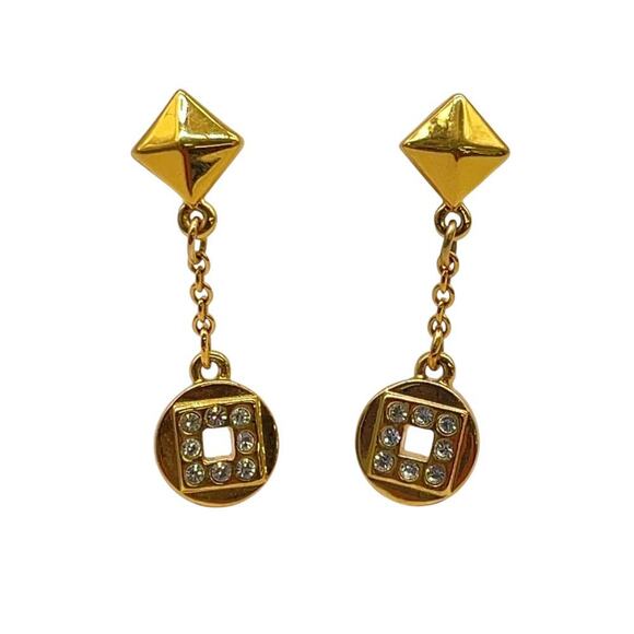 Givenchy Rhinestone x Metal Gold Necklace and Earrings - Picture 3 of 14